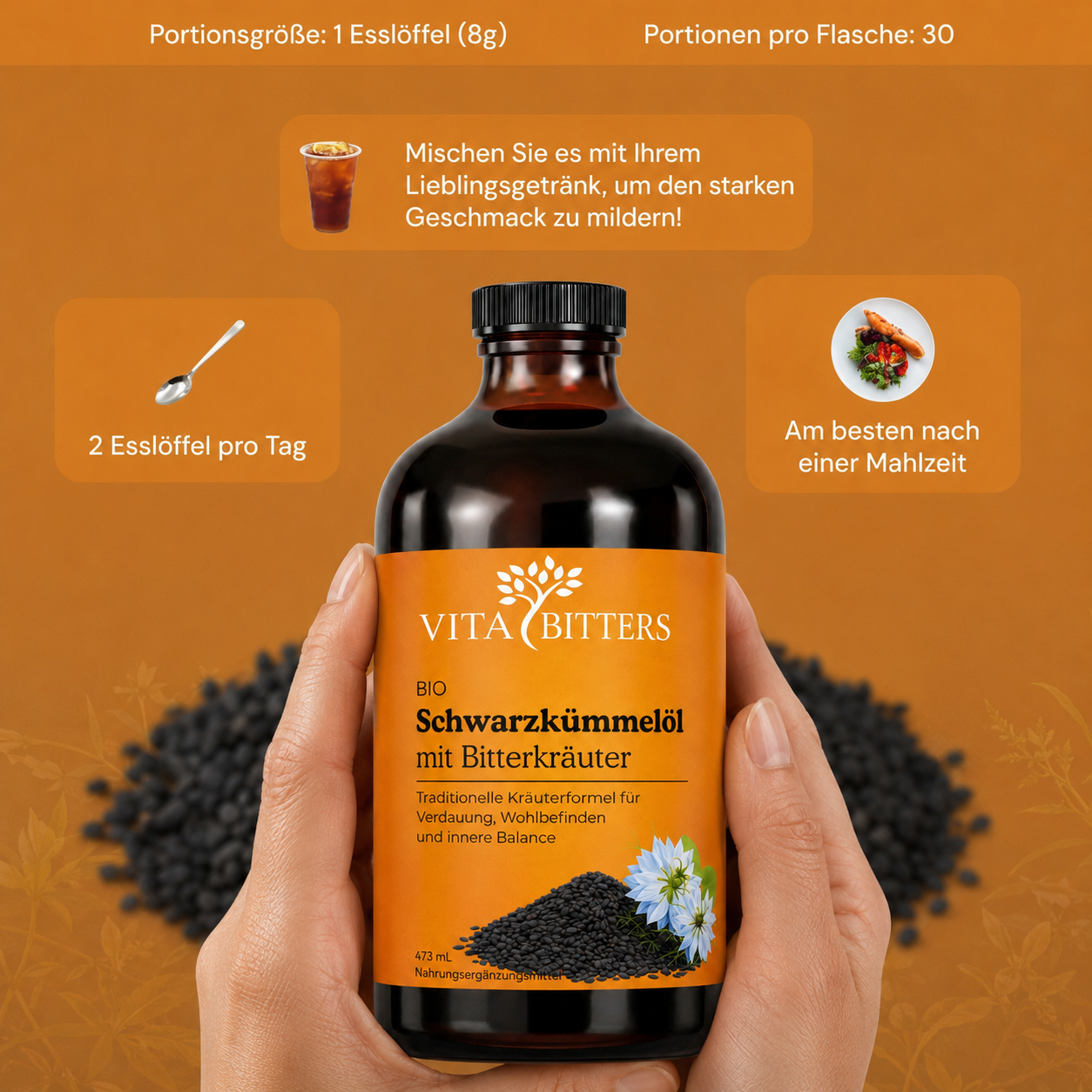 Schwarzkümmelöl mit Bitterkräuter